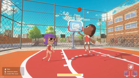 Close play under the basketball rim.